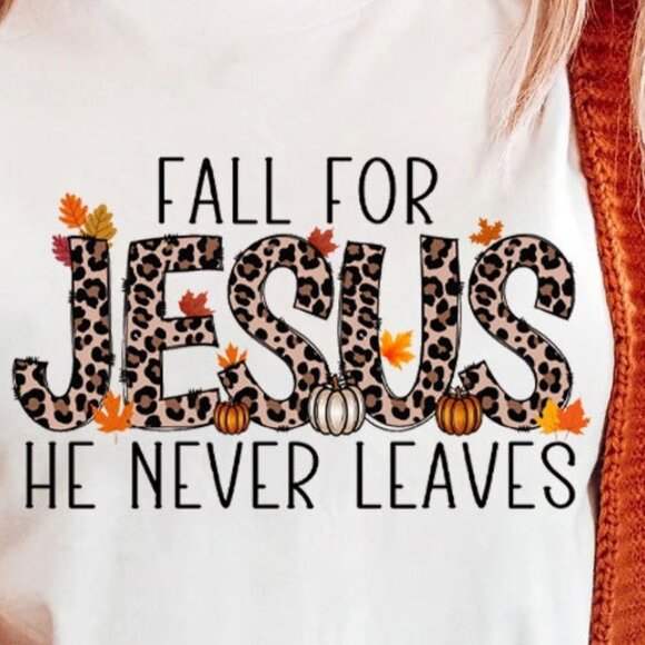 Fall For Jesus Christian T-Shirt - Picture 2 of 4